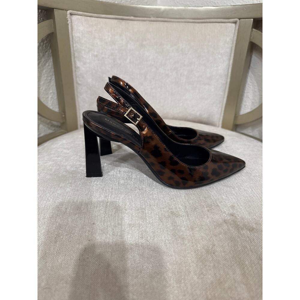 Marc Fisher Leopard Print Pointed Toe Slingback Heels Women's Size 6.5M - Picture 4 of 14